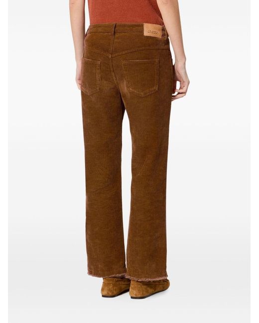 Isabel Marant Brown Ruthie Cotton And Blend Trousers