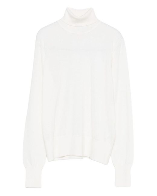 Forte Forte White Wool Turtle-Neck Sweater