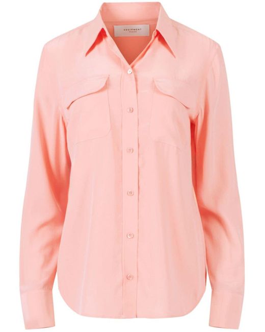 Equipment Pink Signature Silk Shirt