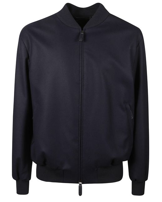 Giorgio Armani Blue Zipped Jacket With Pockets for men