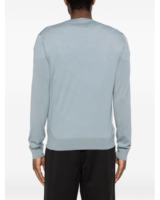 The Row Blue Senna Wool V-Necked Sweater for men