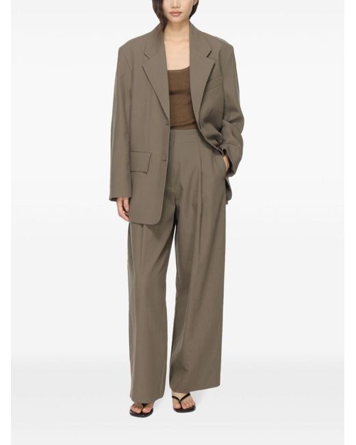 Studio Nicholson Gray Wool Single-Breasted Blazer Jacket