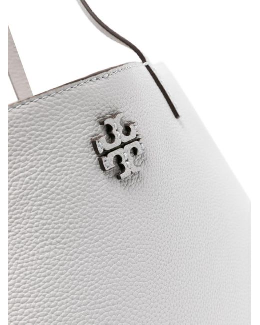 Tory Burch Gray Mcgraw Leather Tote Bag