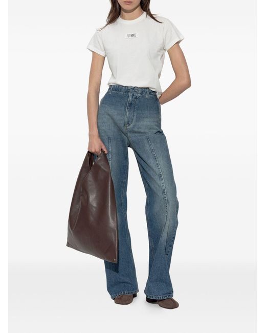 MM6 by Maison Margiela White Logo Cotton T-Shirt