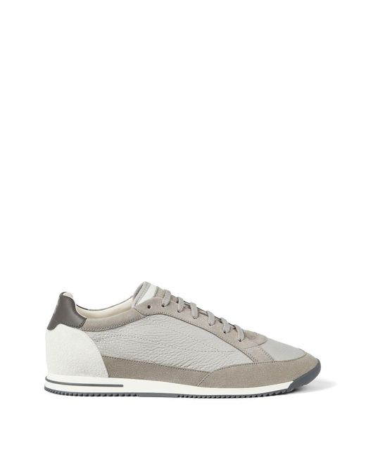 Brunello Cucinelli White Baskets En Daim Et Peau De Cerf for men