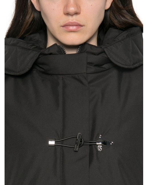 Fay Black Midi Parka Coat