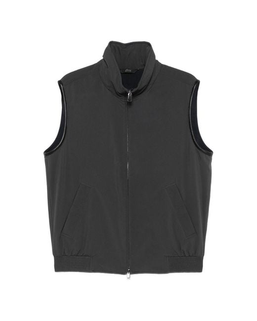 Brioni Black Nylon Down Vest for men