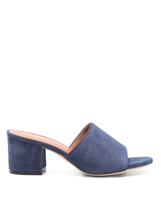 Via Roma 15 Blue Suede Mules