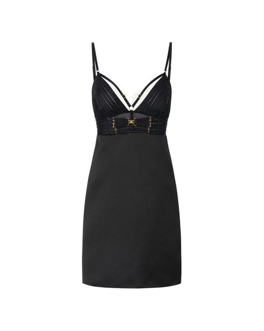 Elisabetta Franchi Black Mini Evening Dress