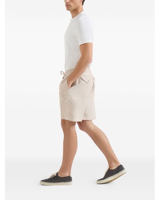 Brunello Cucinelli Natural Linen Cargo Shorts for men