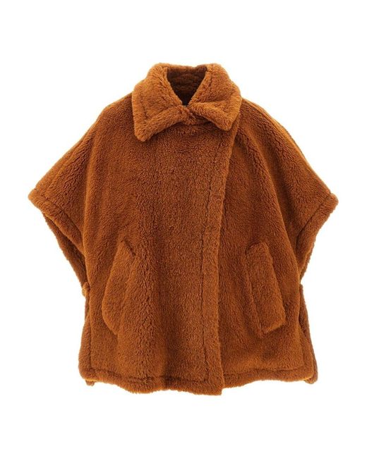 Max Mara Brown Tebe Wool Cape