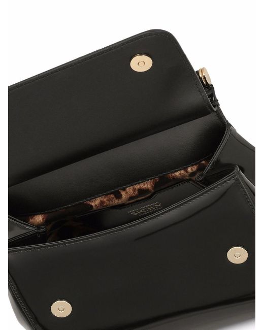 Dolce & Gabbana Black Sicily Medium Shiny Leather Handbag