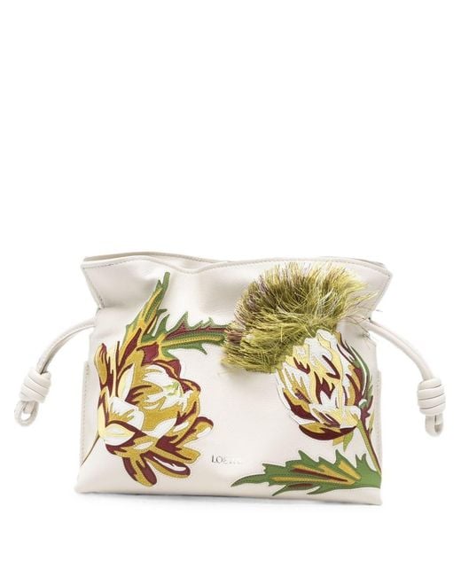 Loewe Metallic Flamenco Mini Leather Clutch