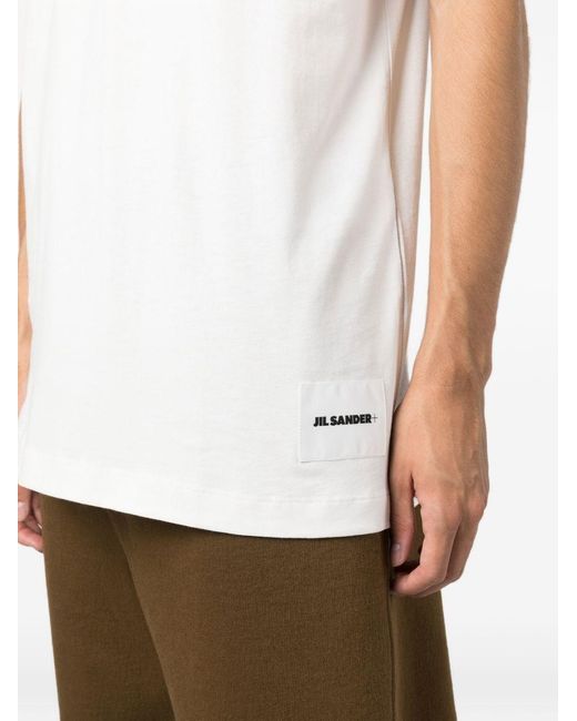 Jil Sander White Cotton Short Sleeve T-Shirt for men