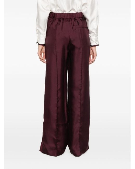 F.R.S For Restless Sleepers Purple Silk Wide-Leg Trousers