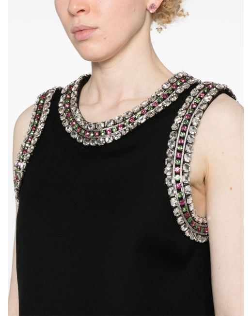 Gucci Black Crystal-embellished Mini Dress