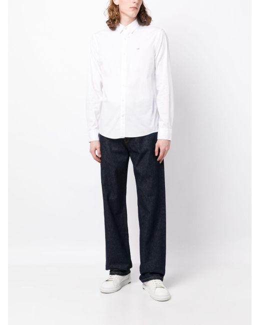 Camicia con ricamo di Calvin Klein in White da Uomo