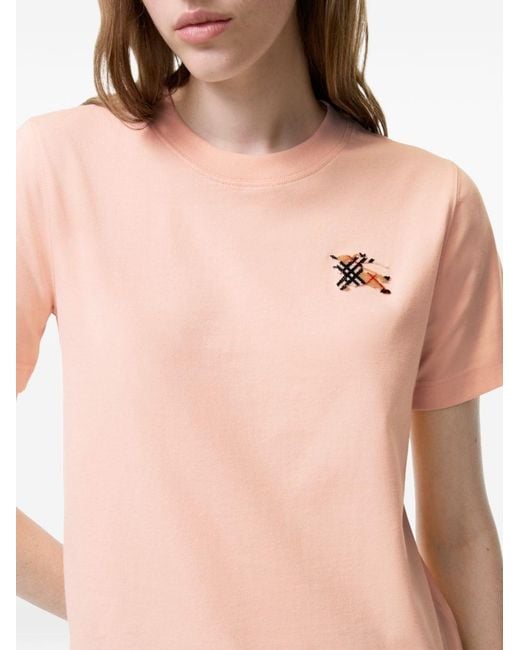 Burberry Pink Logo Cotton T-Shirt