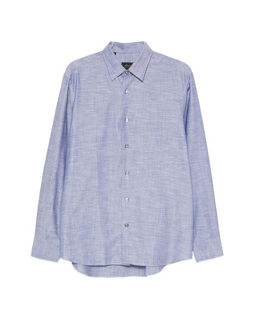 Brioni Purple Cotton Shirt for men