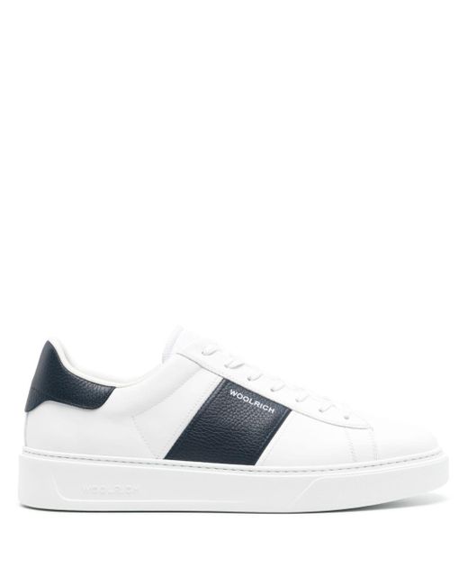 Woolrich White Classic Court Leather Sneakers for men