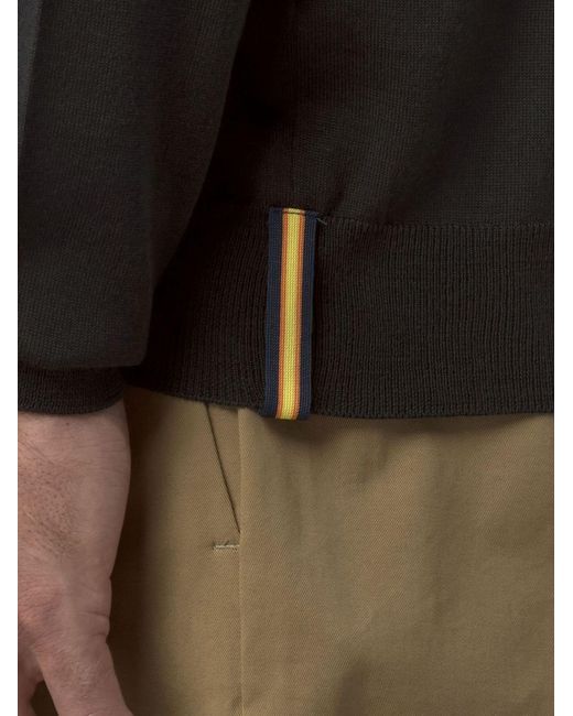 K-Way Black Rey Merino Wool Blend Sweater for men