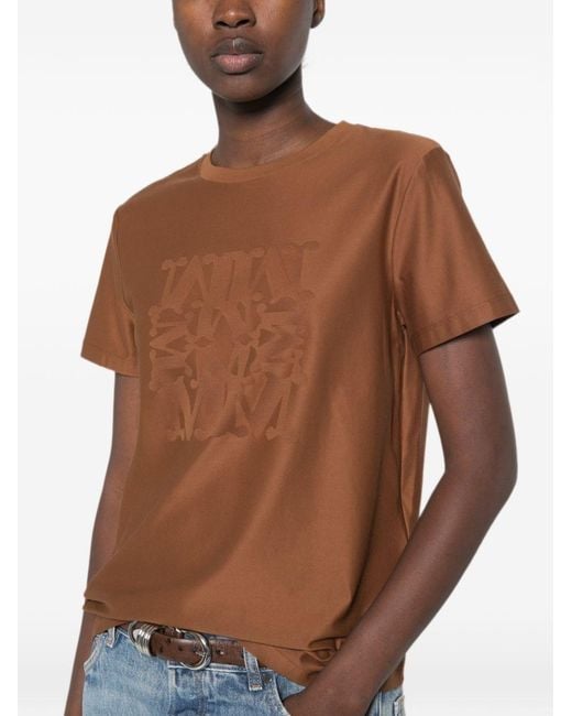 Max Mara Brown Logo Cotton T-Shirt
