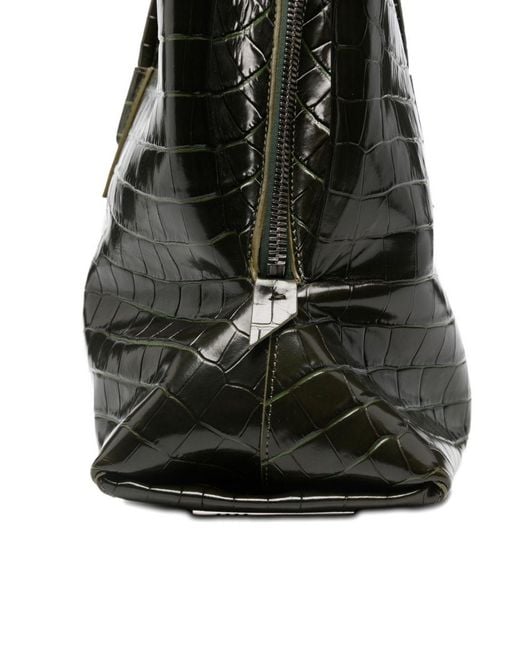 The Attico Black La Passeggiata Leather Shoulder Bag