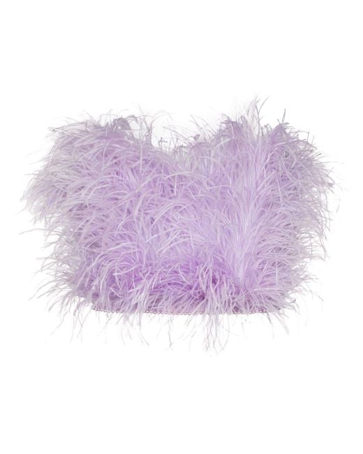 The Attico Purple Feathers Top