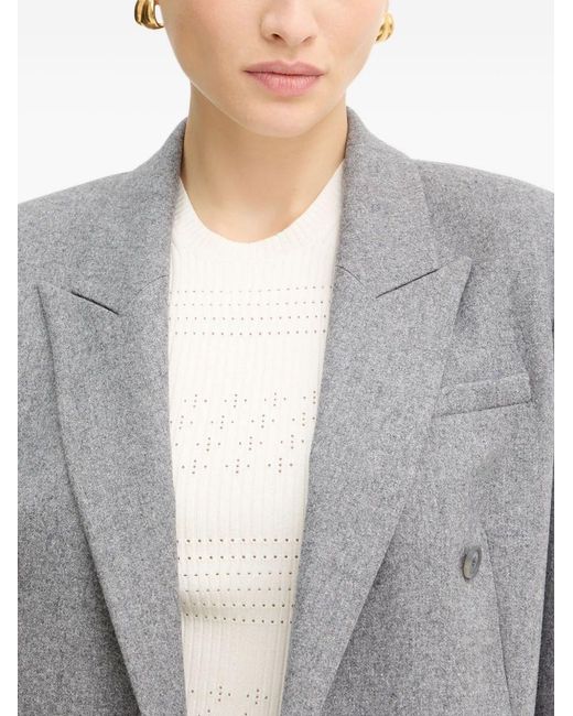 Boss Gray Double-Breasted Blazer