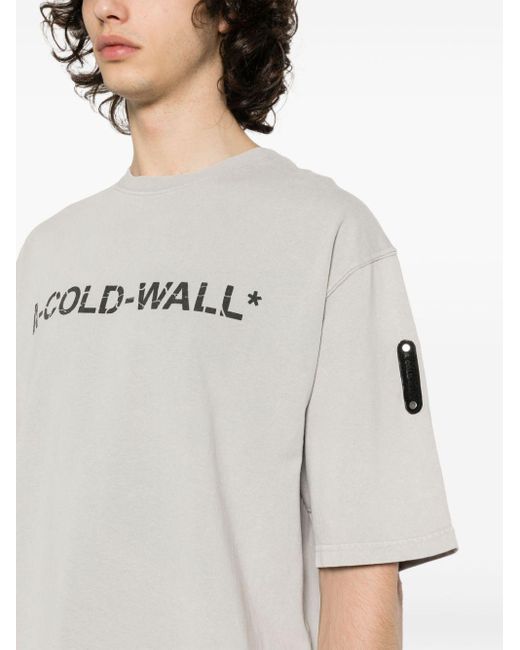 A_COLD_WALL* Gray Logo-printed Cotton T-shirt for men