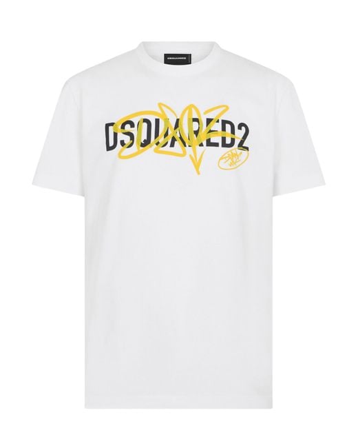 DSquared² White Logo T-Shirt for men