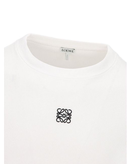 Loewe White Anagram Cotton T-Shirt for men