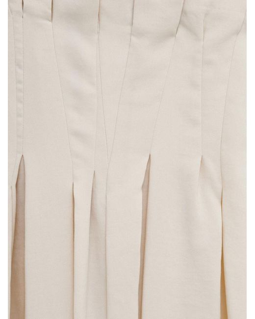 Khaite White Claude Linen Blend Midi Dress