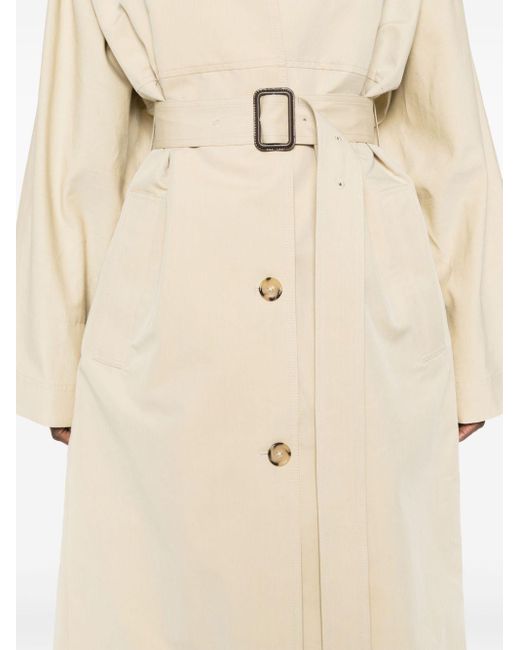 Totême  Natural Cotton And Silk Blend Trench Coat