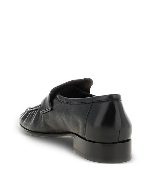 The Row Black Soft Leather Loafers