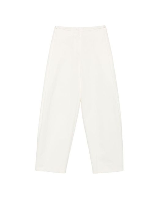 The Row White Galileo Wide-Leg Trousers