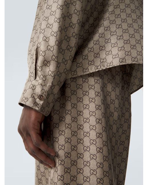 Camicia Bowling di Gucci in Brown da Uomo