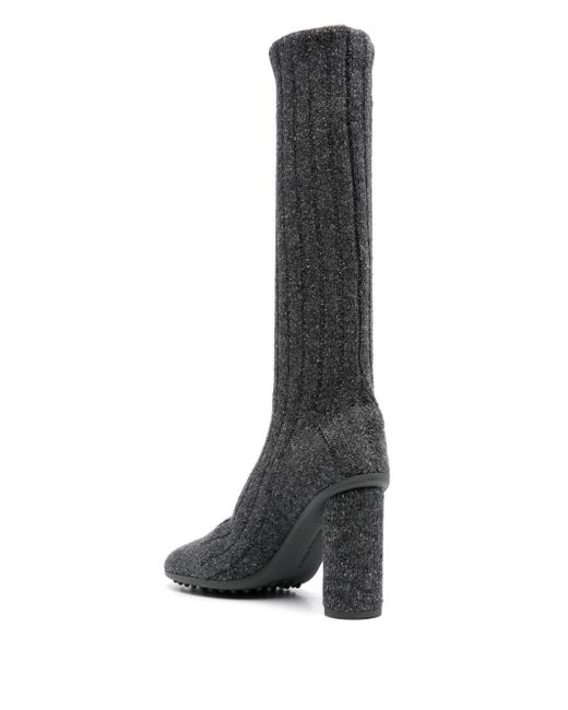 Bottega Veneta Gray Atomic Knitted Wool Boots