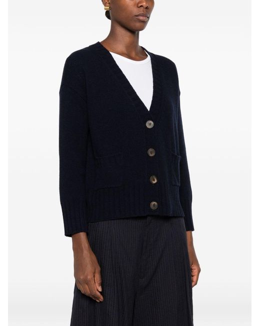 Base London Black Wool V-Necked Cardigan