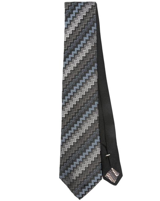 Missoni Gray Zigzag-jacquard Silk Tie for men