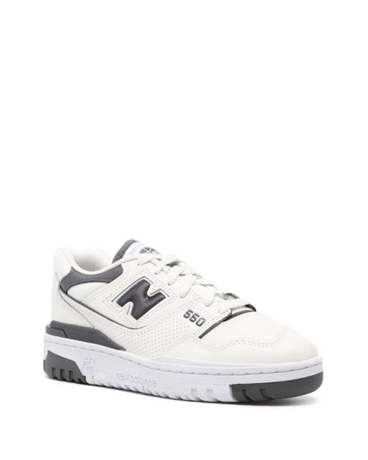 New Balance White 550 Panelled Sneakers