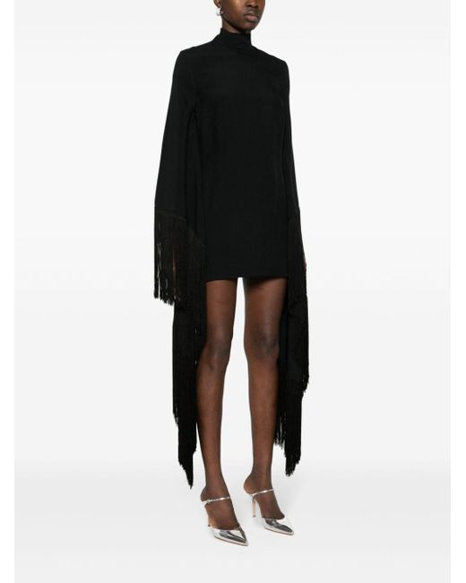 ‎Taller Marmo Black Mini Del Mar Fringed Mini Dress