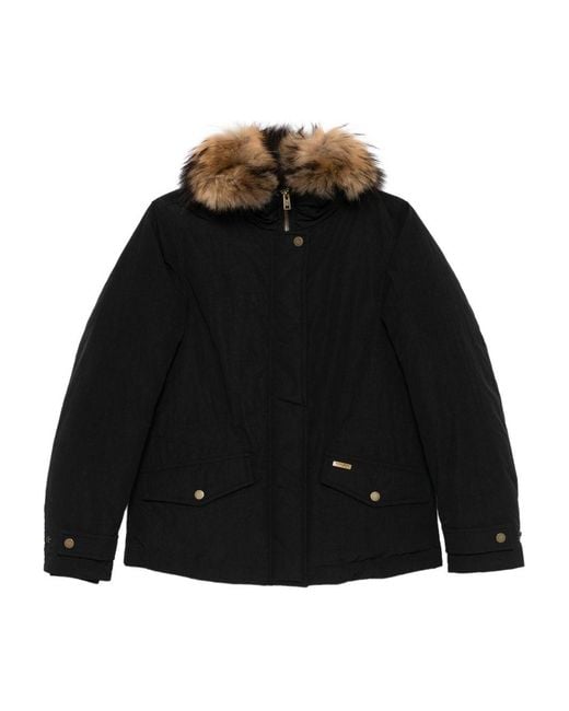 Woolrich Black Front-Flap Jacket