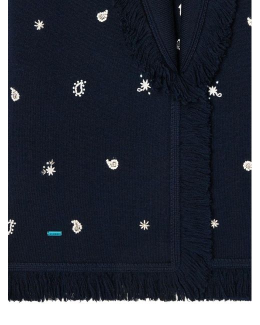 Alanui Blue Echoes Of The Bandana Cashmere Cardigan
