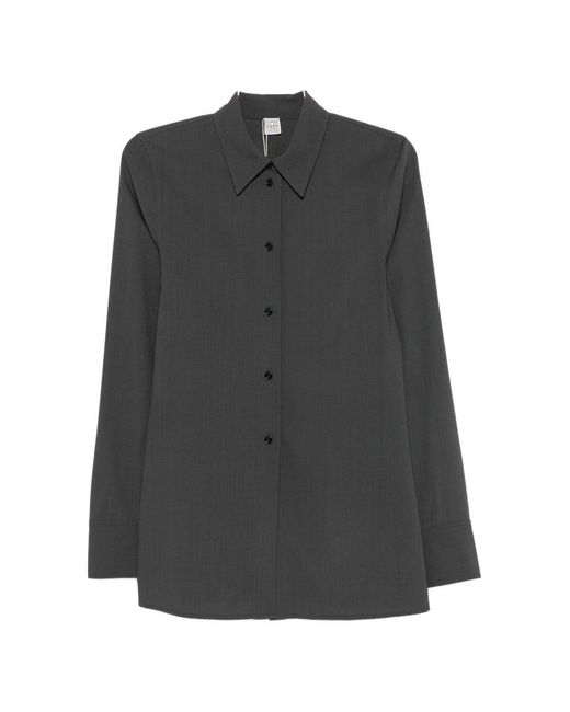 Totême Gray Wool Blend Shirt