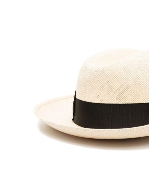Borsalino White Amedeo Straw Panama Hat for men