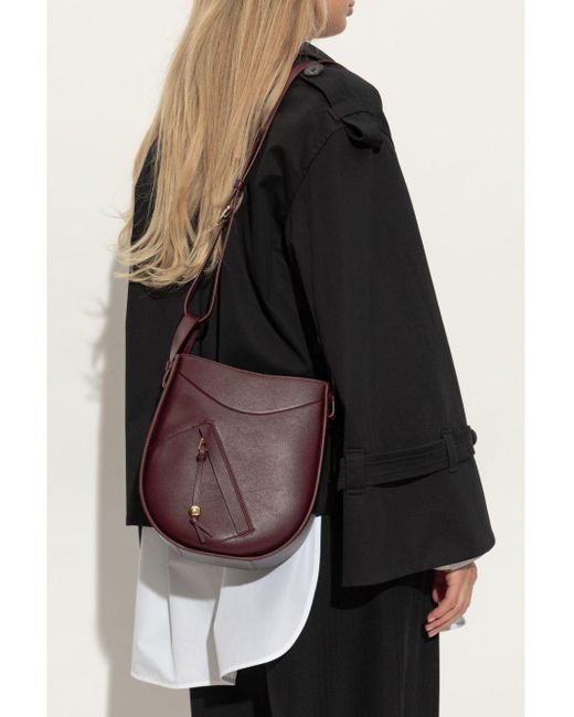 Loewe Purple Hammock Leather Shoulder Bag