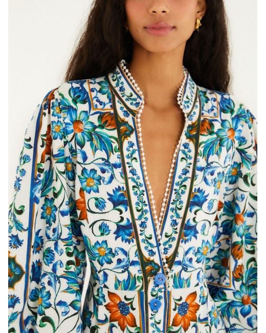 Farm Rio Blue Floral Dress