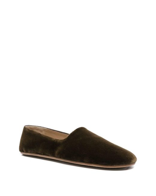 The Row White Ponti Velvet Slippers