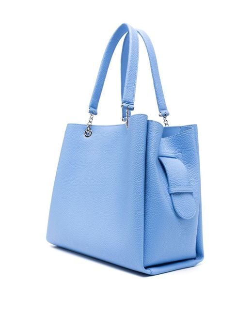 Emporio Armani Blue Logo-print Tote Bag